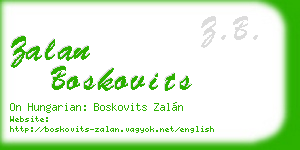 zalan boskovits business card