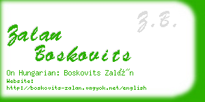 zalan boskovits business card